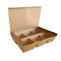 Kraf Paper Lunch Boxes with Compartment