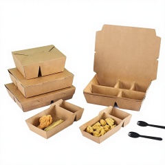 Kraf Paper Lunch Boxes with Compartment