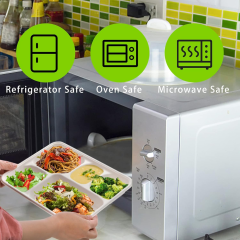 Eco-Friendly Biodegradable Sugarcane Bagasse Lunch PlateTrays with Compartment