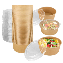 Disposable Soup Kraft Paper Bowls with Lids