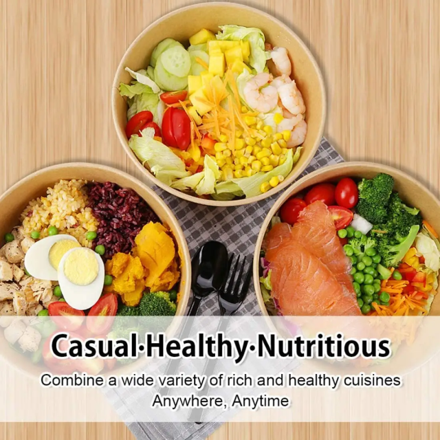 Disposable Soup Kraft Paper Bowls with Lids