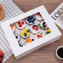 Custom Printed Cupcake Dount Containers Boxes with Window and Inserts
