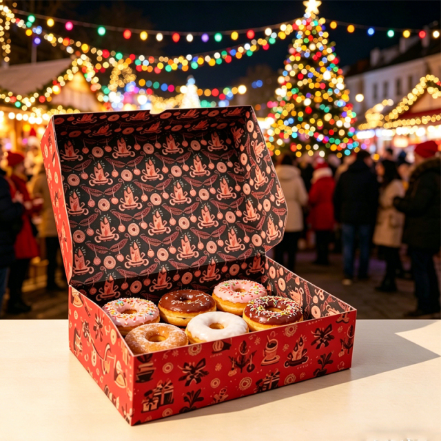 custom printed paper donut boxes recyclable doughnuts box