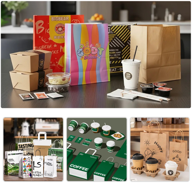 Custom Print Recycled Brown Kraft Paper Bag