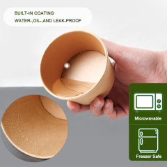 Eco-Friendly Krat Paper Soup Bowl with Lid