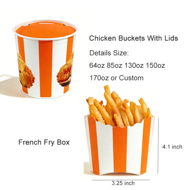 Takeaway Fast Food French Fries Paper Packaging Boxes