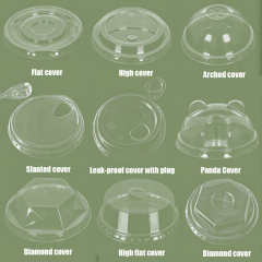 Disposable Clear PET Plastic Cups with Lids