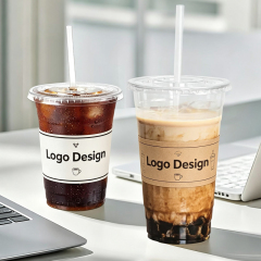Disposable Clear PET Plastic Cups with Lids