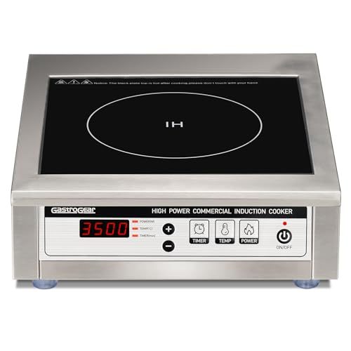 GastroGear 3500W/220V Commercial Induction Cooktop Professional Commercial Range Countertop Burners Hot Plate Electric Stove for Kitchen Restaurant Hotel School