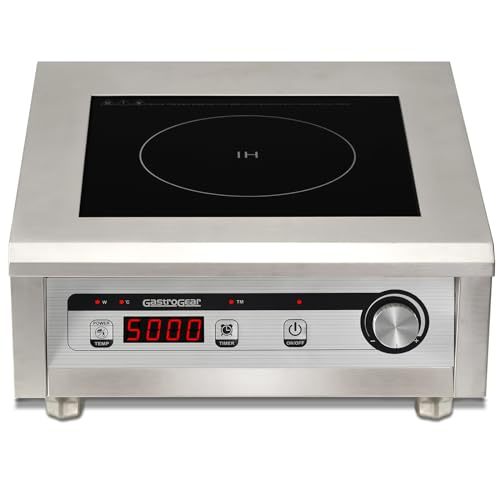 GastroGear 5000W/220V Commercial Induction Cooktop Professional Commercial Range Countertop Burners Hot Plate Electric Stove for Kitchen Restaurant Hotel School