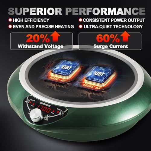 Abangdun 1700W Induction Cooktop 2026 New Electric Stove 100V～185V Top Burner with Stainless Steel Wok Pan Nonstick Concave Crepe Cooker 16 Levels Precise Temperature & Power Control 80°C/100°F to 230°C/446°F 18 Hours Timer, Auto-off, Fast & Even Heating