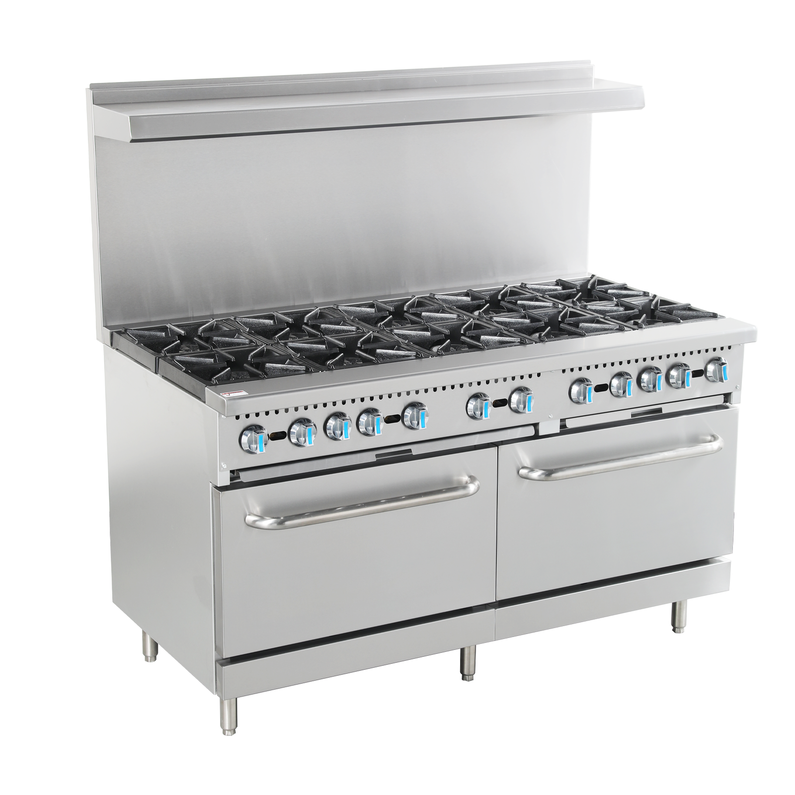 24" Commercial Gas Range with 10 Burners & Standard Oven, Stainless Steel Restaurant Stove, 360,000 Total BTU Natural Gas Cooking Range by GastroGear