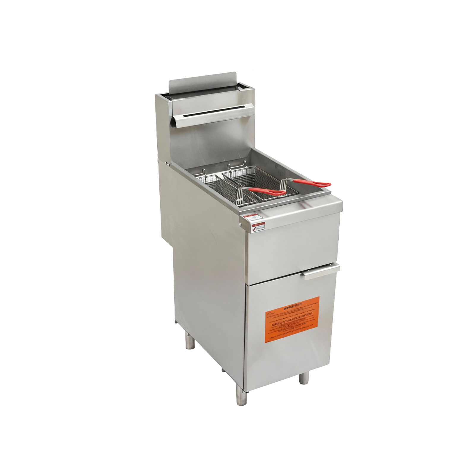 Commercial Standing Natural Gas Fryer with 3 Burners, 18.5–263L Capacity, 46.06" Height, 300,000 BTU Total Heat Output