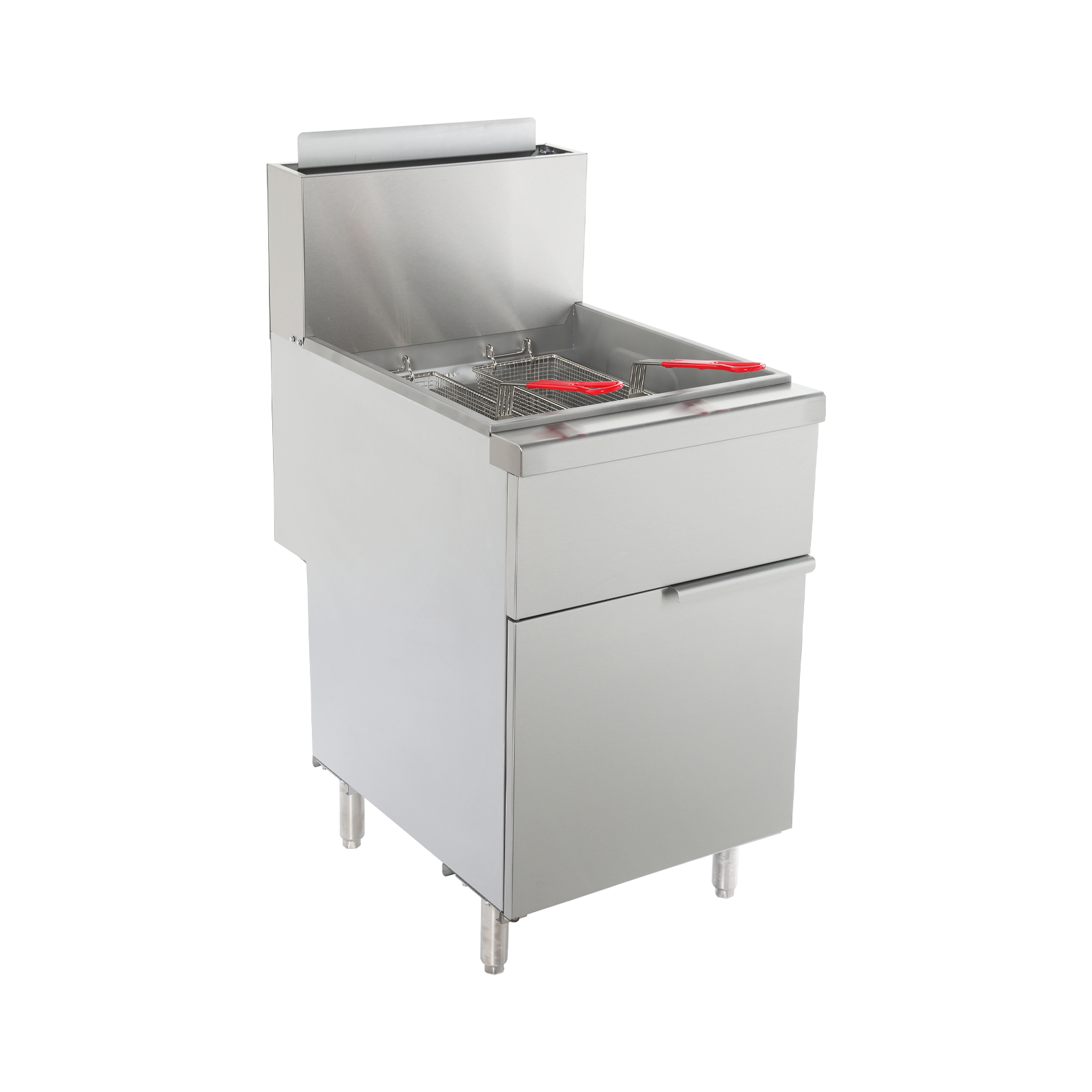 5-Burner Commercial Standing Natural Gas Fryer, 31–37L Capacity, 46.06" Height, 1,500,000 BTU Total Heat Output