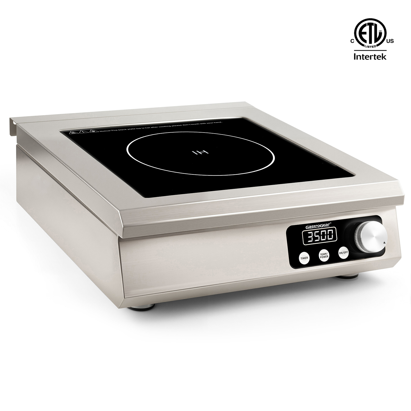 GastroGear 3500W 208V～275V 2026 New 3 Phase Induction Cooktop Commercial Grade Range 24h Timer Precise 20 Watts Power/Temp Control 400-5000W Heavy Duty Stainless Steel Hot Plate Restaurant Kitchen Hotel&Bar Large Burner Countertop Electric Stove
