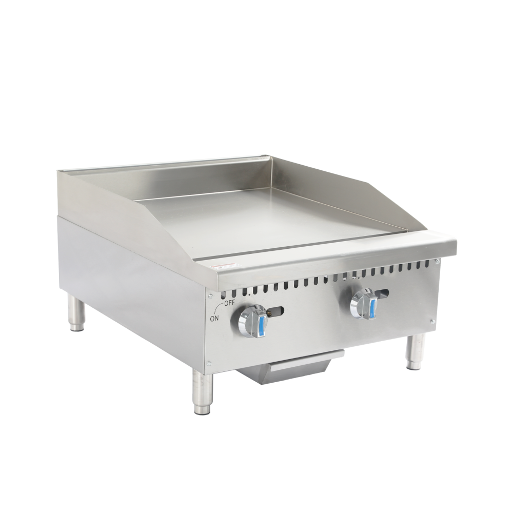 Commercial 4-Burner Gas Range 100,000 BTU, Removable Cast Iron Grates, NG/LPG Convertible, CSA/ETL Certified