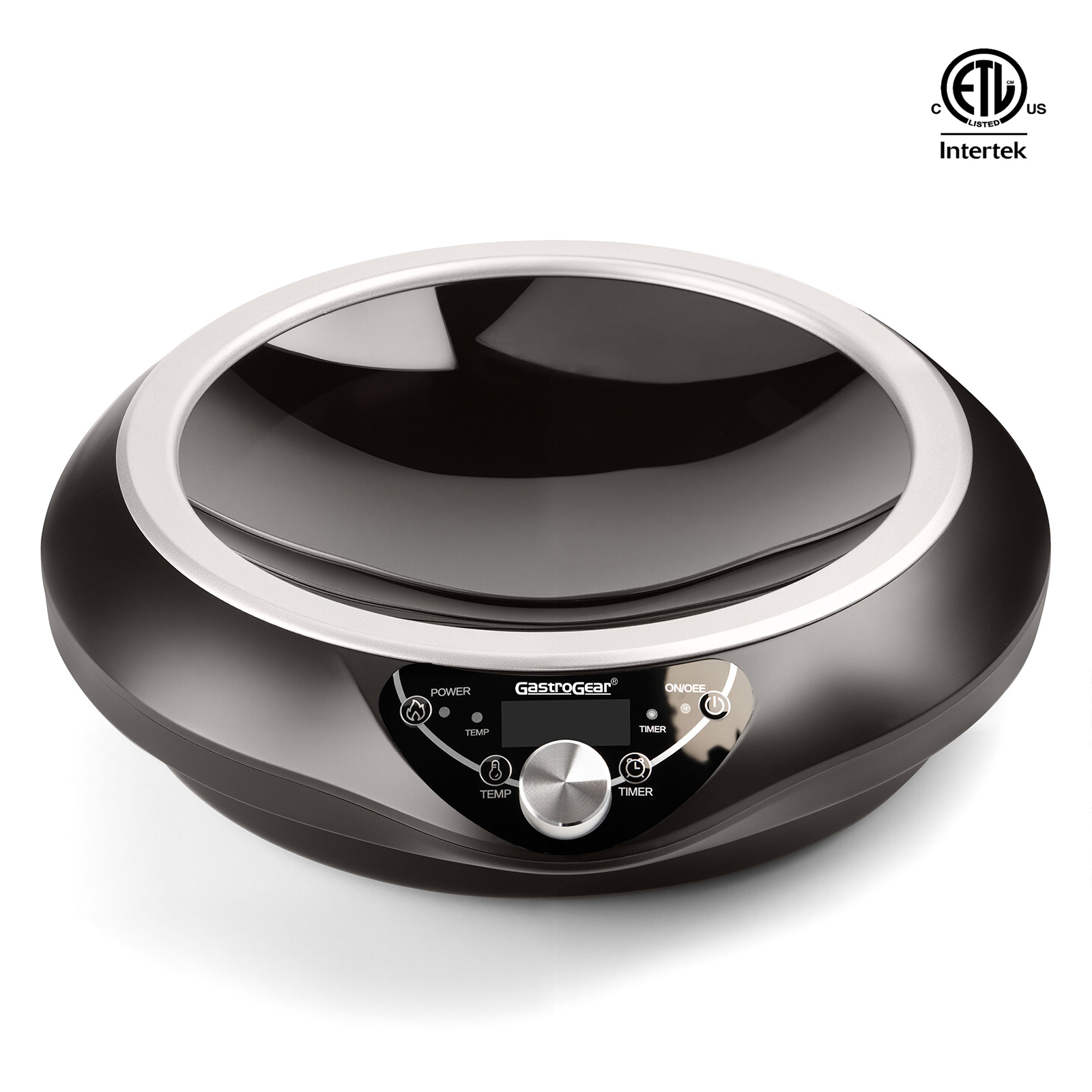 GastroGear 1700W 100V～185V Induction Cooktop Concave Curved Surface 2026 New Electric Stove Wok Burner 16 Watts 200~1700W Real Precise Power/Temp Ctrl Countertop Commercial Cooker Hot Plate Pot Countertop Hob Heater Portable Kitchen Cooking Camp Outdoor