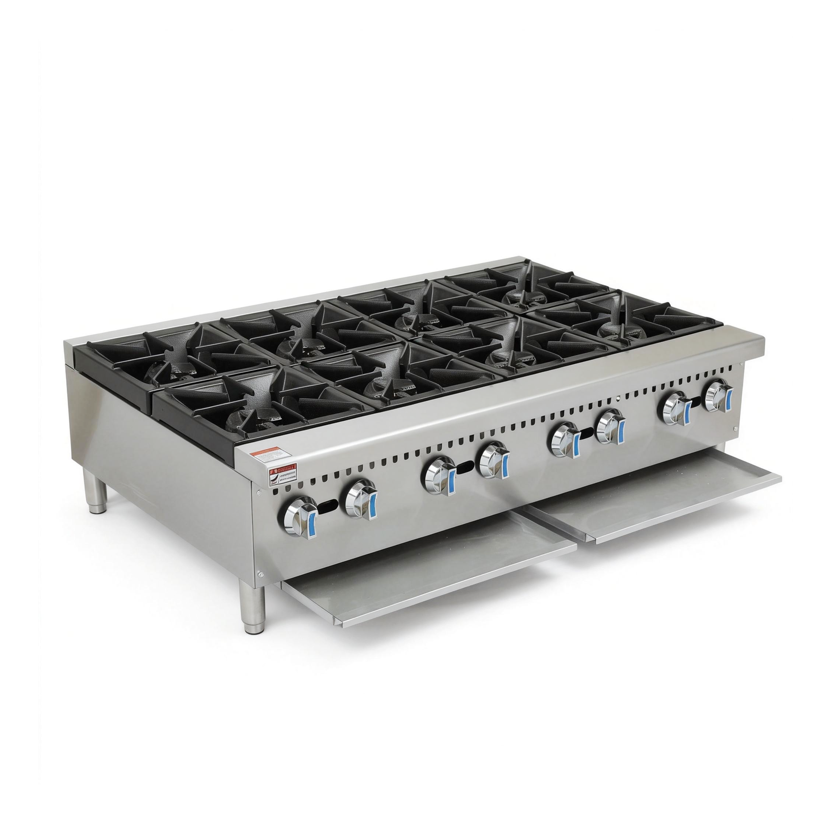 Commercial Gas Range, 8 Burner 200,000 BTU, Removable Grates, Convertible Between Natural Gas or Liquid Propane, CSA/ETL Certified Heavy-Duty Restaurant Equipment