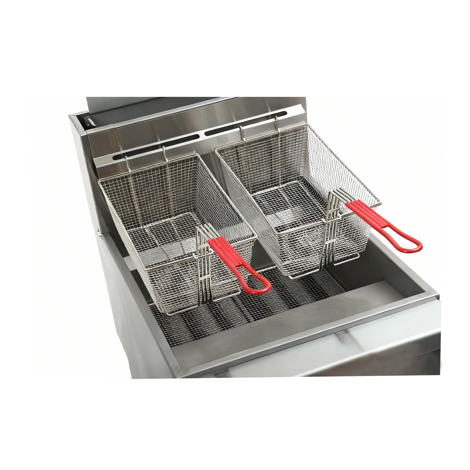 GastroGear Heavy Duty Commercial Vertical LPG Deep Fryer, Restaurant Grade Stainless Steel, with Removable 4-inch Casters, 46.06 Inch Height, High Output Power 120,000 BTU