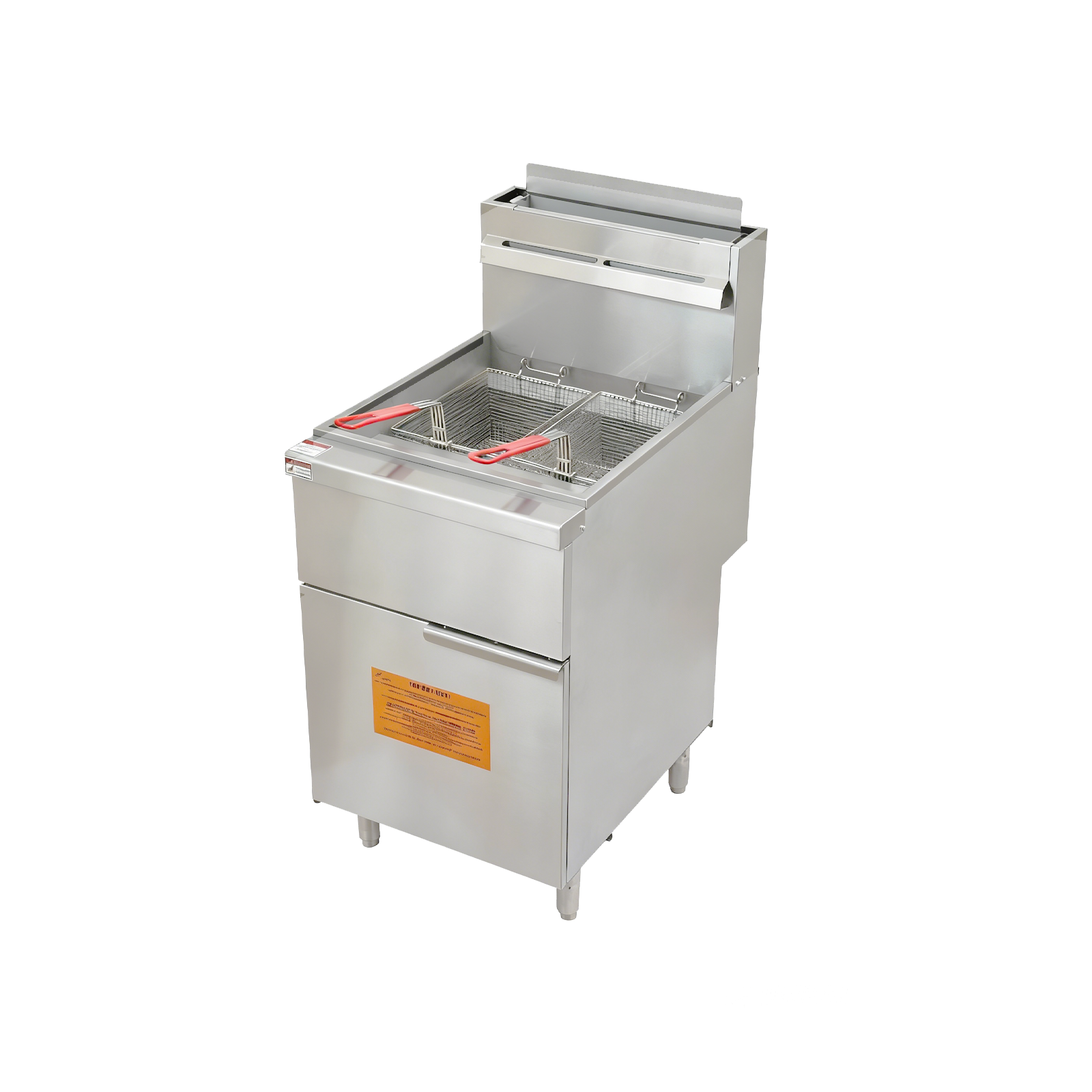 GastroGear Heavy Duty Commercial Vertical LPG Deep Fryer, Restaurant Grade Stainless Steel, with Removable 4-inch Casters, 46.06 Inch Height, High Output Power 120,000 BTU