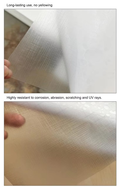 Roll Leather Texture Cold Lamination Film Gloss Matte Leather Cross Pattern Wholesale Protective Cold Laminating Film