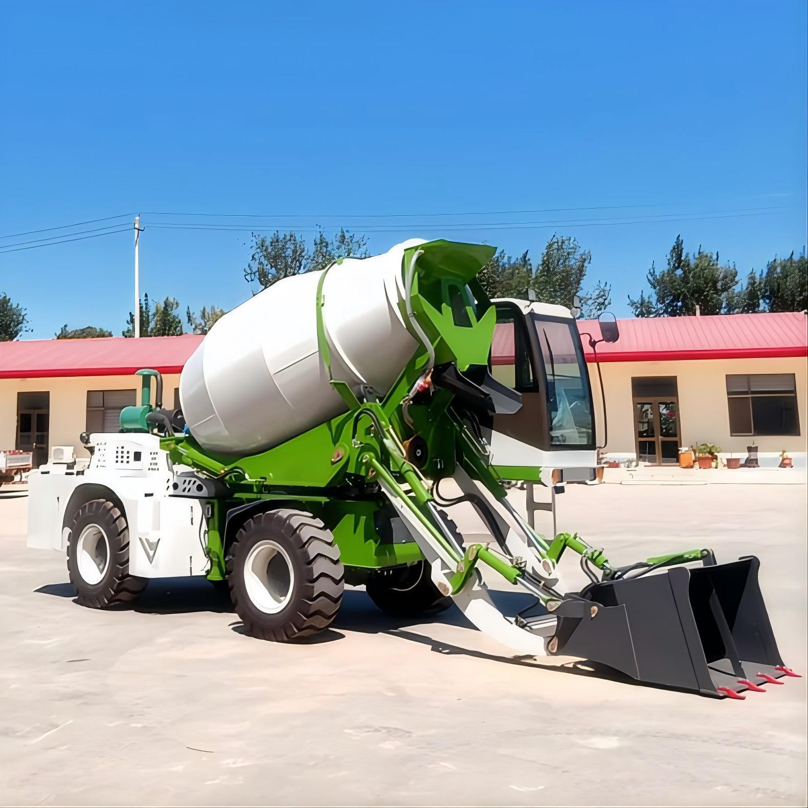 High Efficiency 2.2m³ Flat Mouth Self Loading Concrete Mixer Truck for Construction Projects