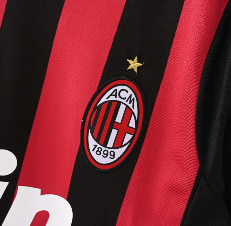 09/10 AC Milan Home Long Sleeve Retro Soccer Jersey