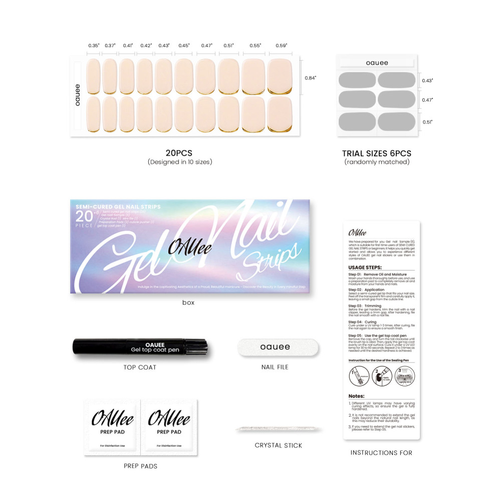 Luxury Gold Trim  Gel Nail Strips