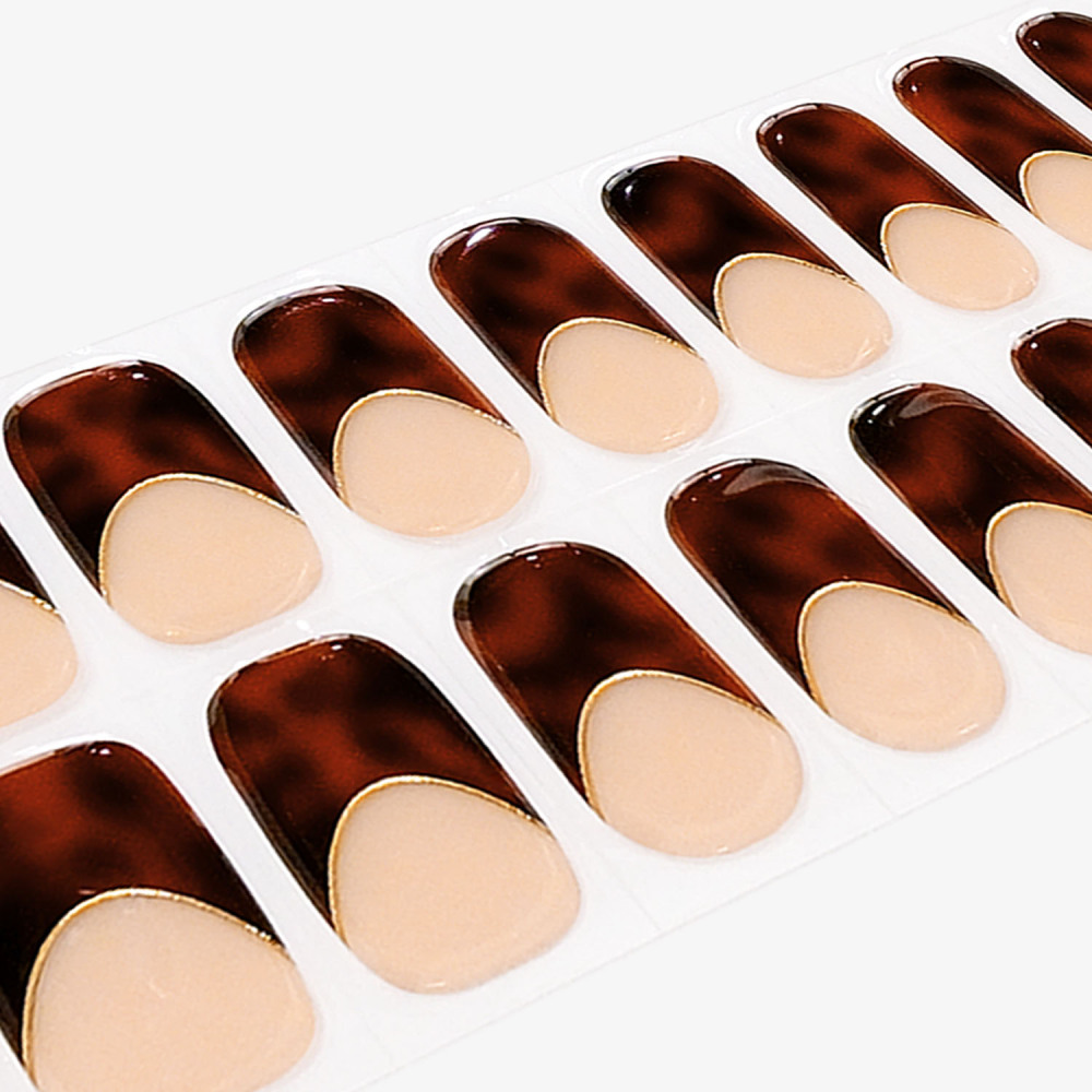 Mocha French Tips Gel Nail Strips