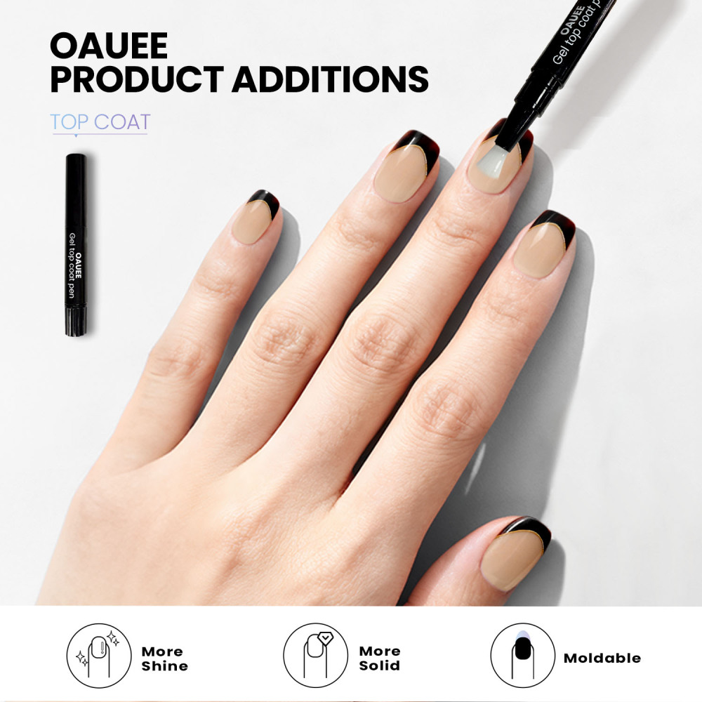 Mocha French Tips Gel Nail Strips