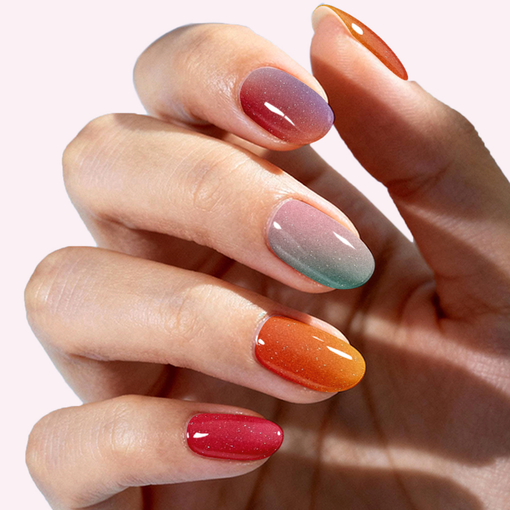 Macaron Color Gradient Nails