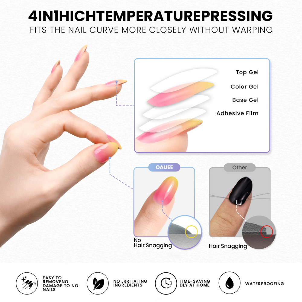 Rose Nude Gradient  Gel Nail Strips