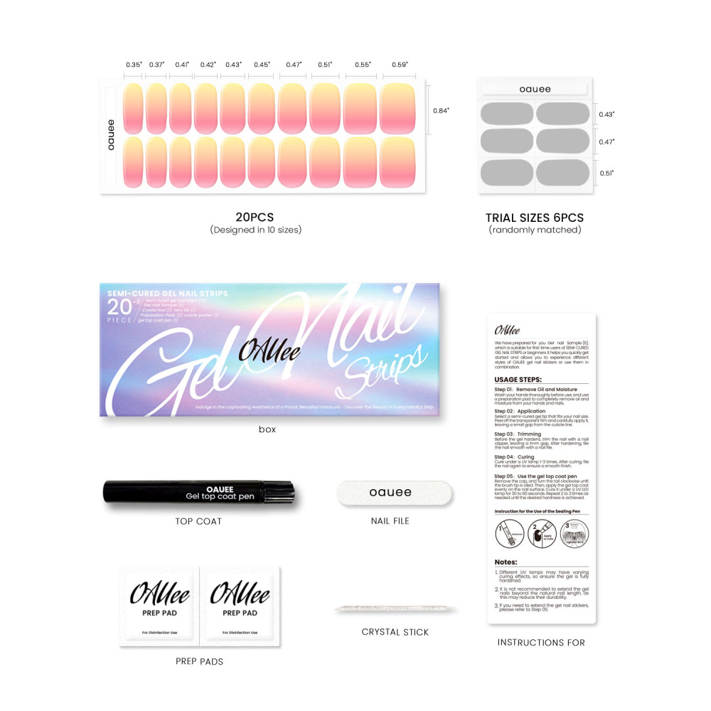 Rose Nude Gradient  Gel Nail Strips
