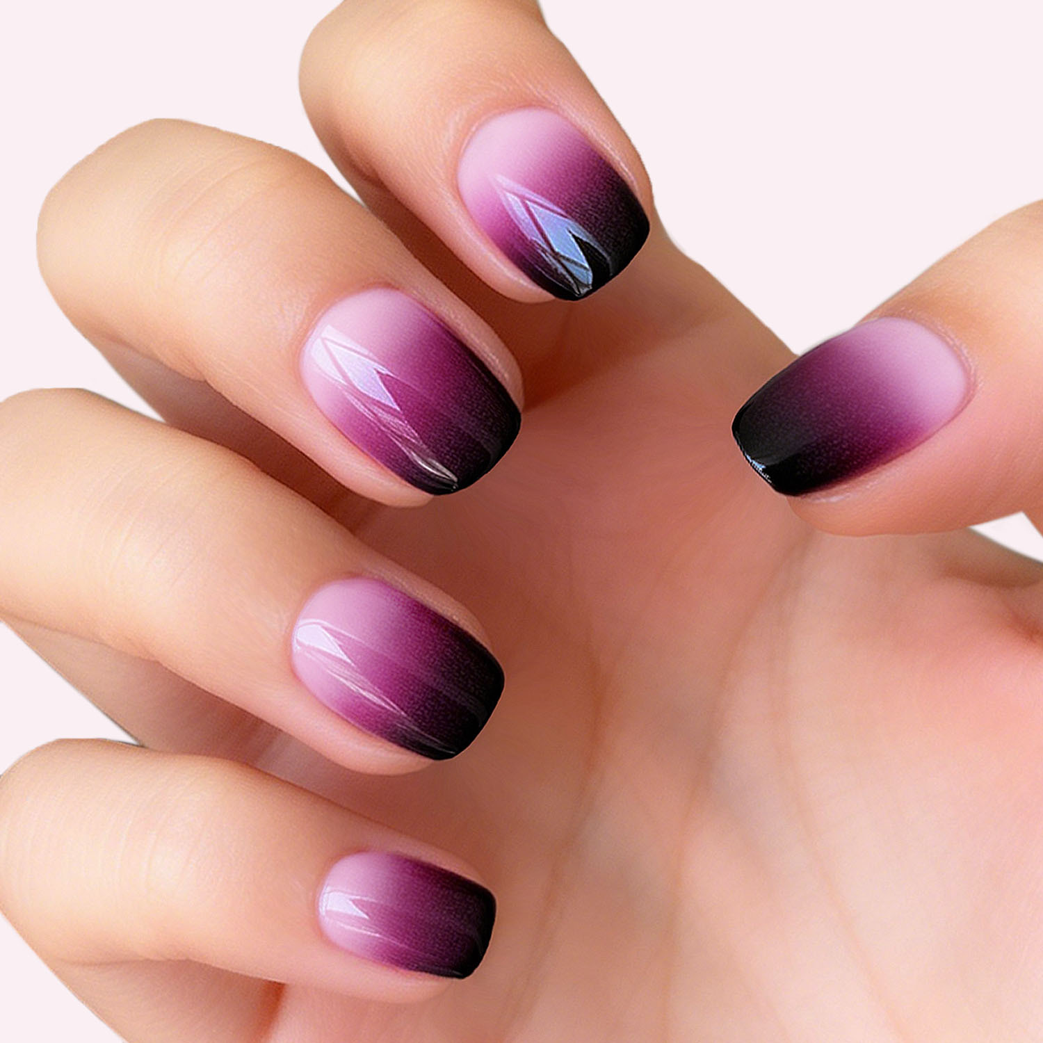 Purple Black Ombre  Gel Nail Strips