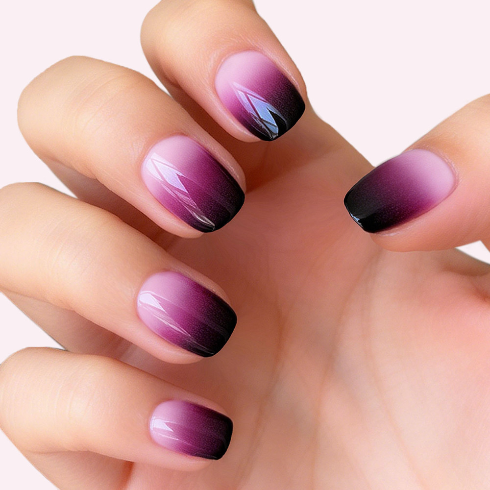 Purple Black Ombre  Gel Nail Strips