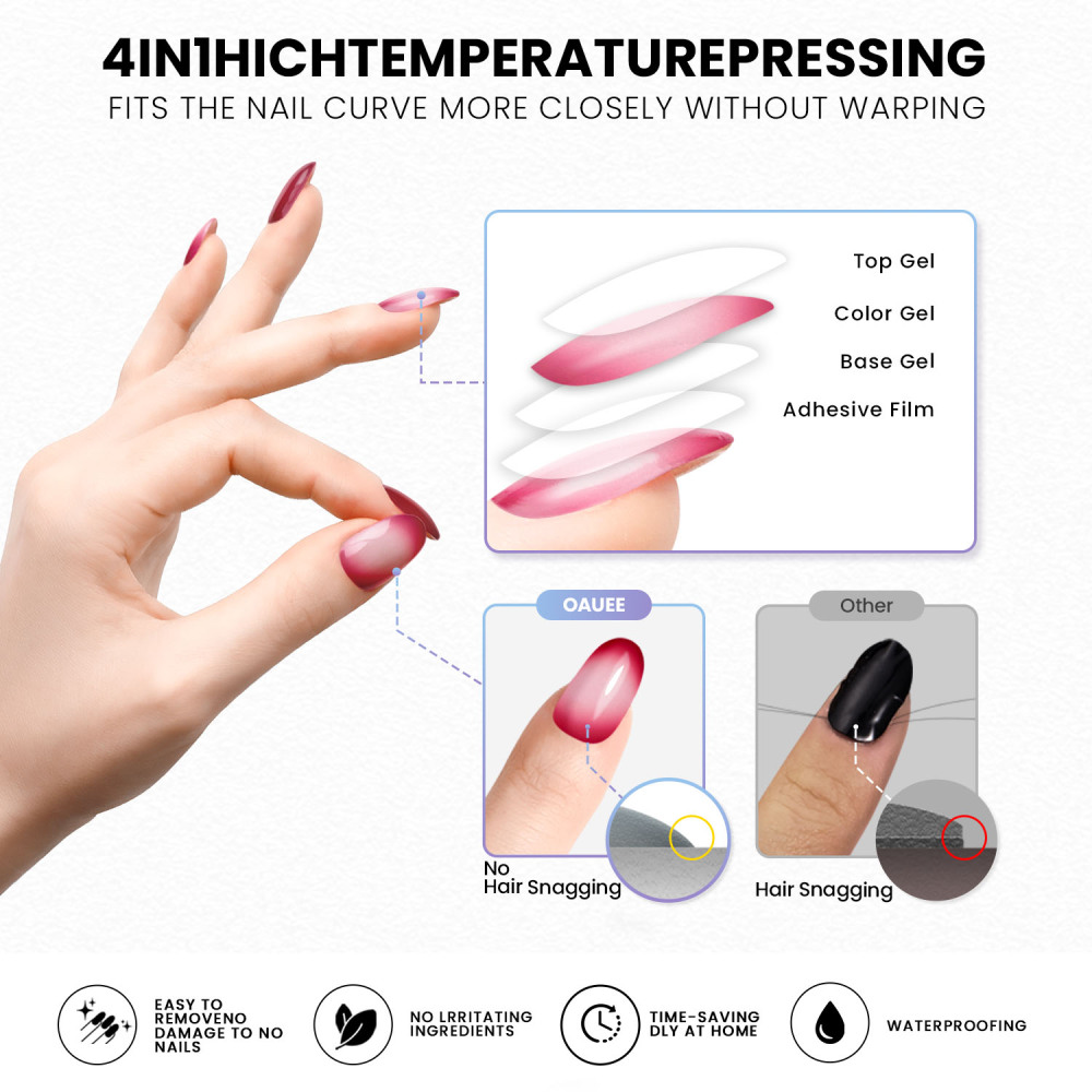 Burgundy Gradient  Gel Nail Strips