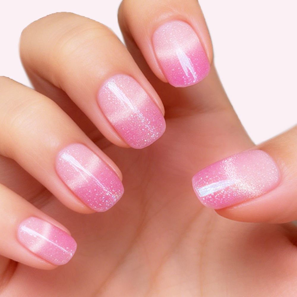 Cat Eye Pink Nails