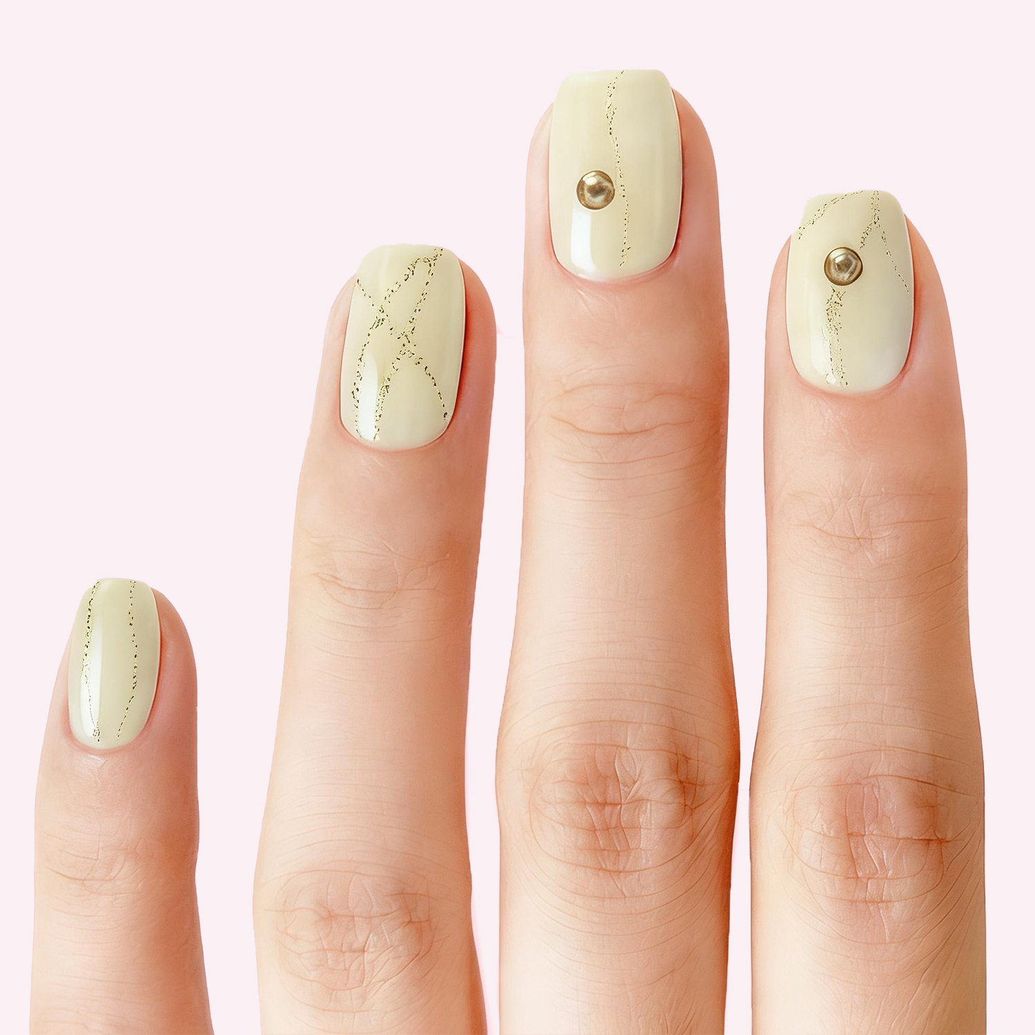 Pale Yellow Solid Color Nails