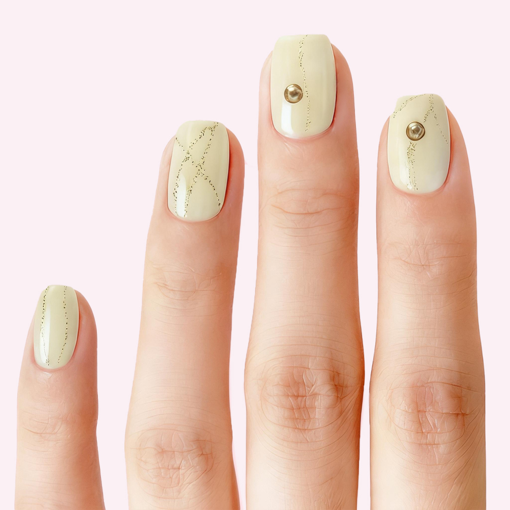 Pale Yellow Solid Color Nails