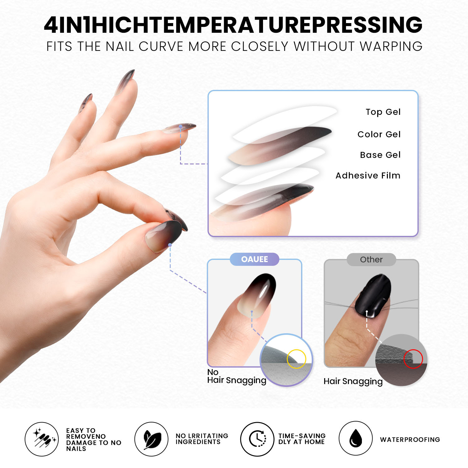 Simple Abstract Black White Nails