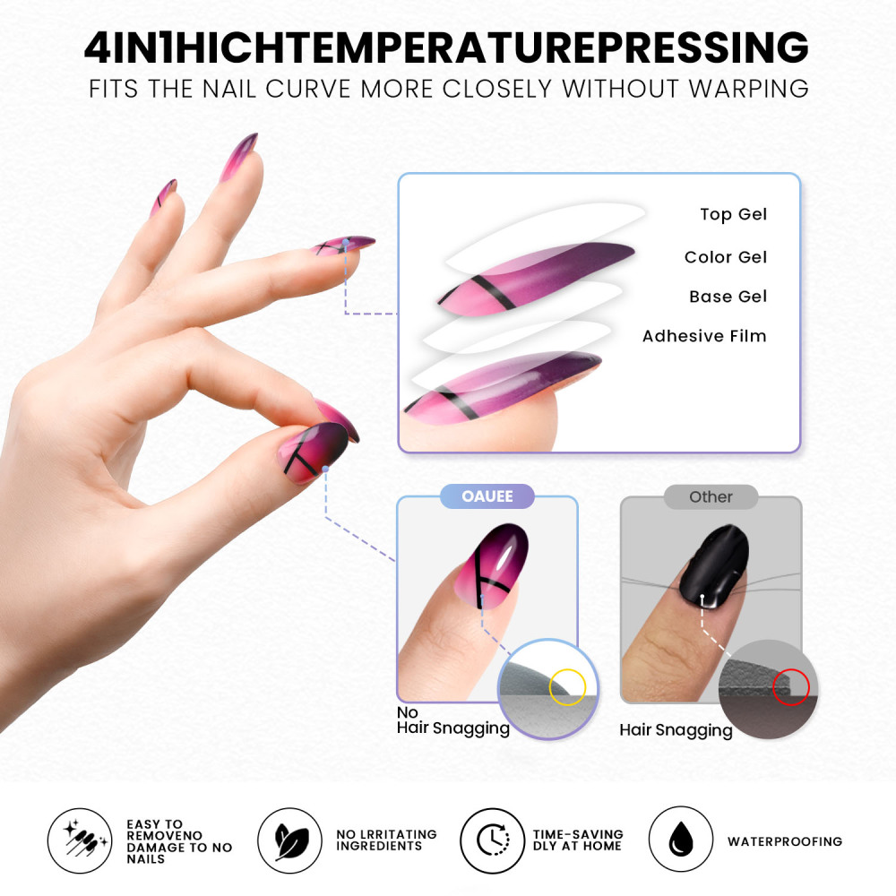pink gradient Gel Nail Strips