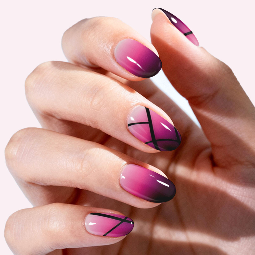 pink gradient Gel Nail Strips