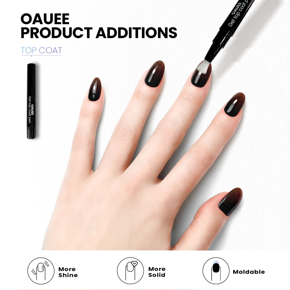 Dark Brown Shimmer Tips Gel Nail Strips