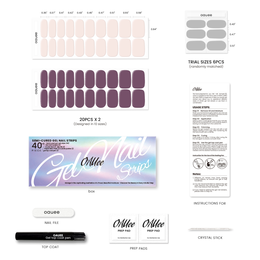 Single Colour Lilac Nail Tips