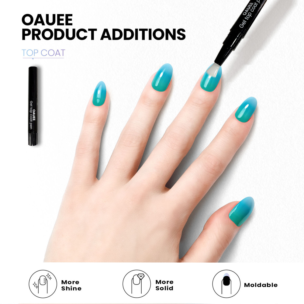 Teal Ombre Tips Gel Nail Strips