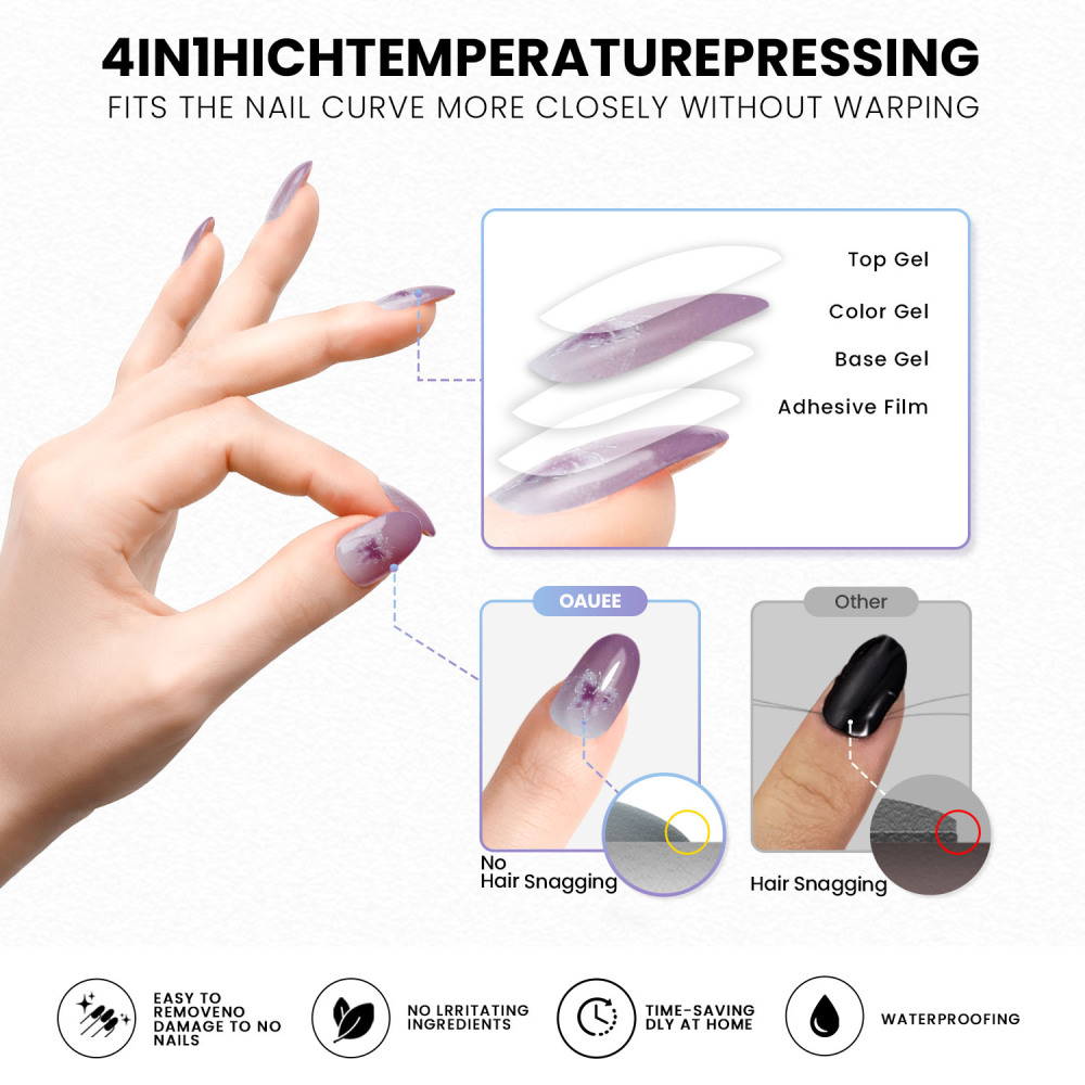 Pastel Purple Nails with Butterfly Design