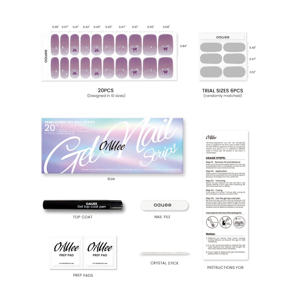 Pastel Purple Nails with Butterfly Design