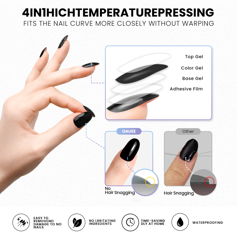 Velvet Black Magnetic Nail Art