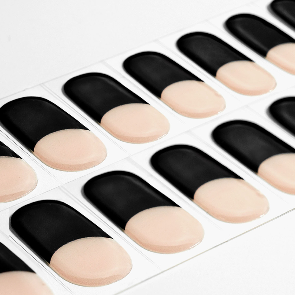 Black French Tips Gel Nail Strips