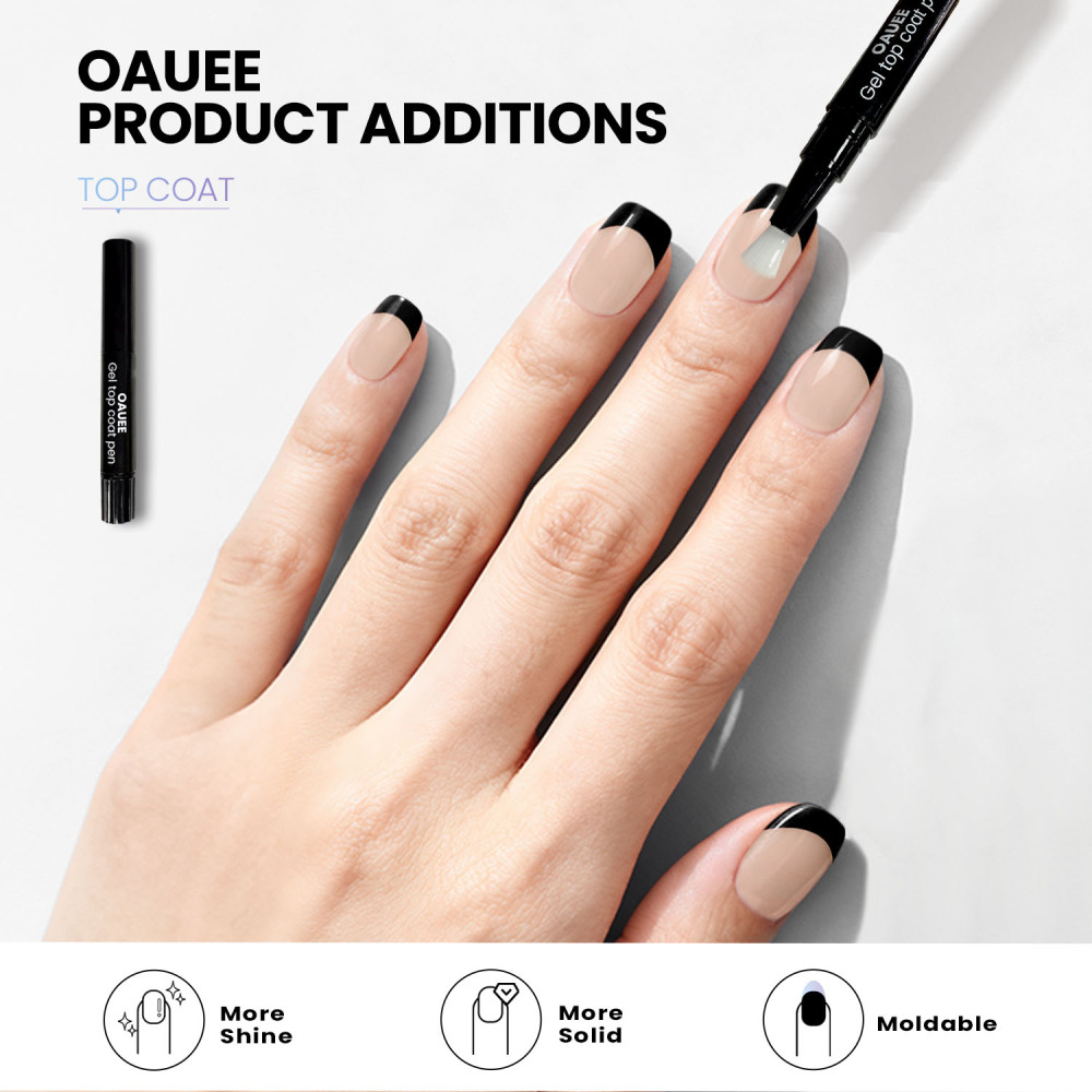 Black French Tips Gel Nail Strips